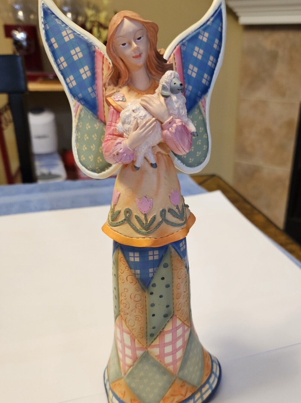 2003 Ranger International Corp. Vintage Angel Holding Lamb Figurine -